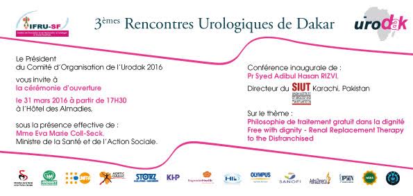invitation ceremonie ouverture URODAK 2016