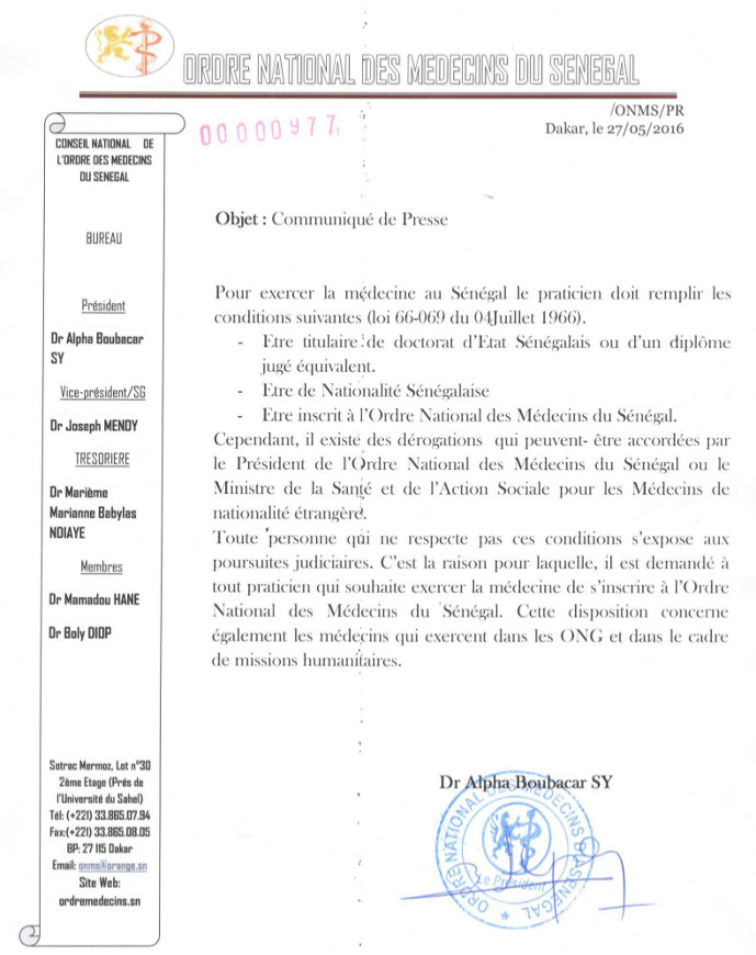 Communiqué de Presse